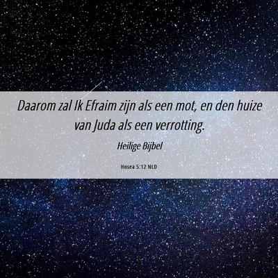 Picture 06 - Hosea 5:12 NLD - Daarom zal Ik Efraim zijn als een mot, en den - Bible Verse Picture