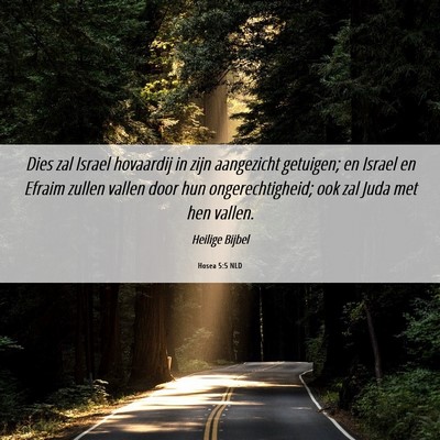 Picture 06 - Hosea 5:5 NLD - Dies zal Israel hovaardij in zijn aangezicht - Bible Verse Picture