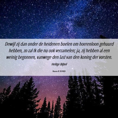 Picture 06 - Hosea 8:10 NLD - Dewijl zij dan onder de heidenen boelen om - Bible Verse Picture