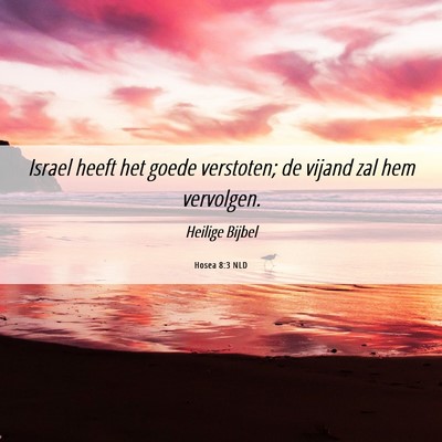 Picture 06 - Hosea 8:3 NLD - Israel heeft het goede verstoten; de vijand zal - Bible Verse Picture