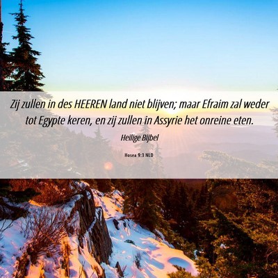 Picture 06 - Hosea 9:3 NLD - Zij zullen in des HEEREN land niet blijven; maar - Bible Verse Picture