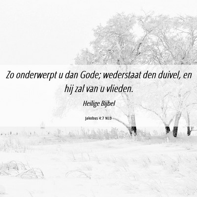Picture 06 - Jakobus 4:7 NLD - Zo onderwerpt u dan Gode; wederstaat den duivel, - Bible Verse Picture