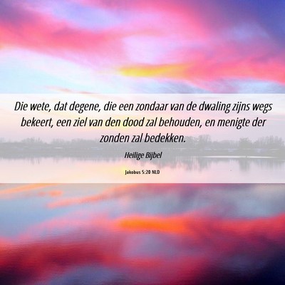 Picture 06 - Jakobus 5:20 NLD - Die wete, dat degene, die een zondaar van de - Bible Verse Picture