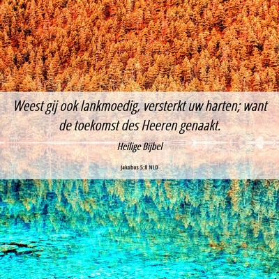 Picture 06 - Jakobus 5:8 NLD - Weest gij ook lankmoedig, versterkt uw harten; - Bible Verse Picture
