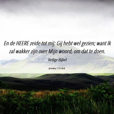 Picture 06 - Jeremia 1:12 NLD - En de HEERE zeide tot mij: Gij hebt wel gezien; - Bible Verse Picture