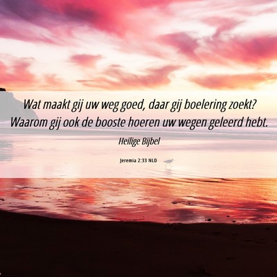 Picture 06 - Jeremia 2:33 NLD - Wat maakt gij uw weg goed, daar gij boelering - Bible Verse Picture