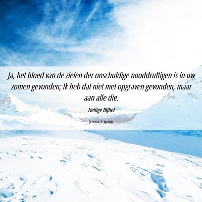 Picture 06 - Jeremia 2:34 NLD - Ja, het bloed van de zielen der onschuldige - Bible Verse Picture