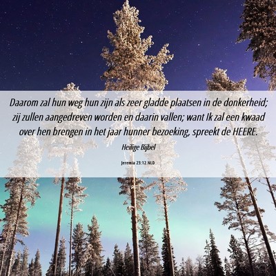 Picture 06 - Jeremia 23:12 NLD - Daarom zal hun weg hun zijn als zeer gladde - Bible Verse Picture