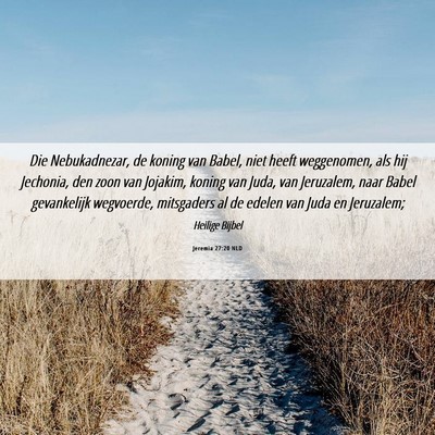 Picture 06 - Jeremia 27:20 NLD - Die Nebukadnezar, de koning van Babel, niet heeft - Bible Verse Picture