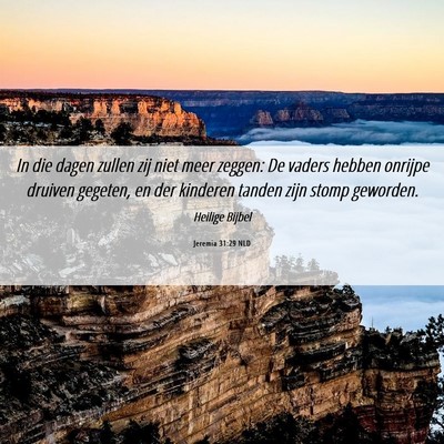Picture 06 - Jeremia 31:29 NLD - In die dagen zullen zij niet meer zeggen: De - Bible Verse Picture