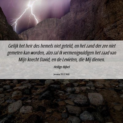 Picture 06 - Jeremia 33:22 NLD - Gelijk het heir des hemels niet geteld, en het - Bible Verse Picture