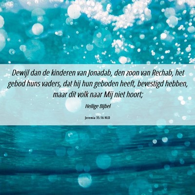 Picture 06 - Jeremia 35:16 NLD - Dewijl dan de kinderen van Jonadab, den zoon van - Bible Verse Picture