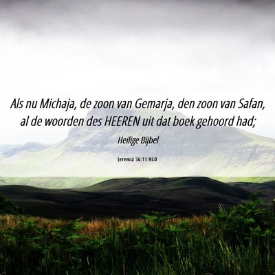 Picture 06 - Jeremia 36:11 NLD - Als nu Michaja, de zoon van Gemarja, den zoon van - Bible Verse Picture