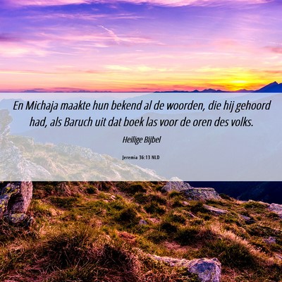 Picture 06 - Jeremia 36:13 NLD - En Michaja maakte hun bekend al de woorden, die - Bible Verse Picture