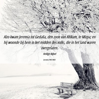 Picture 06 - Jeremia 40:6 NLD - Alzo kwam Jeremia tot Gedalia, den zoon van - Bible Verse Picture