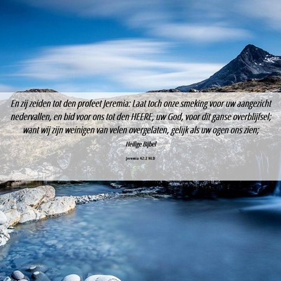 Picture 06 - Jeremia 42:2 NLD - En zij zeiden tot den profeet Jeremia: Laat toch - Bible Verse Picture