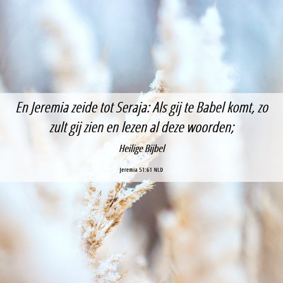 Picture 06 - Jeremia 51:61 NLD - En Jeremia zeide tot Seraja: Als gij te Babel - Bible Verse Picture