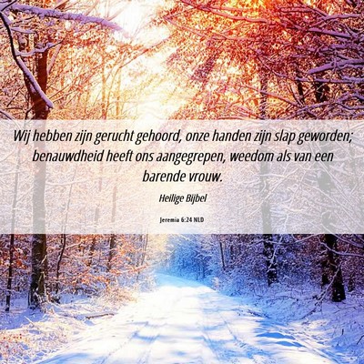 Picture 06 - Jeremia 6:24 NLD - Wij hebben zijn gerucht gehoord, onze handen zijn - Bible Verse Picture