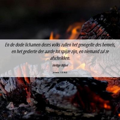 Picture 06 - Jeremia 7:33 NLD - En de dode lichamen dezes volks zullen het - Bible Verse Picture