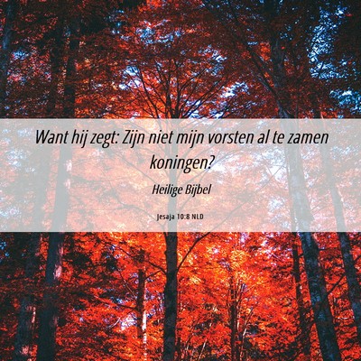 Picture 06 - Jesaja 10:8 NLD - Want hij zegt: Zijn niet mijn vorsten al te zamen - Bible Verse Picture