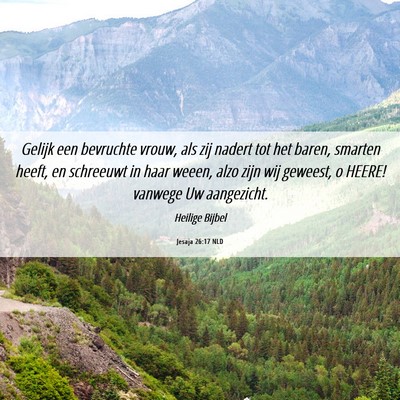 Picture 06 - Jesaja 26:17 NLD - Gelijk een bevruchte vrouw, als zij nadert tot - Bible Verse Picture