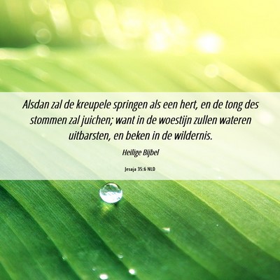 Picture 06 - Jesaja 35:6 NLD - Alsdan zal de kreupele springen als een hert, en - Bible Verse Picture