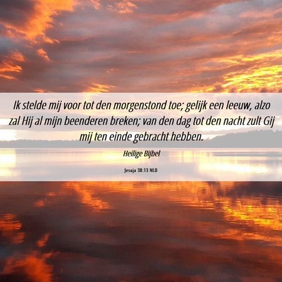 Picture 06 - Jesaja 38:13 NLD - Ik stelde mij voor tot den morgenstond toe; - Bible Verse Picture
