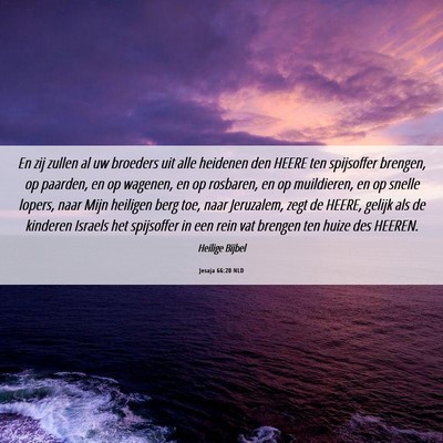 Picture 06 - Jesaja 66:20 NLD - En zij zullen al uw broeders uit alle heidenen - Bible Verse Picture