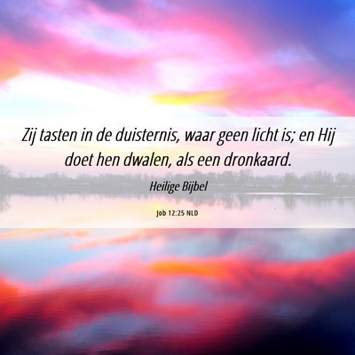 Picture 06 - Job 12:25 NLD - Zij tasten in de duisternis, waar geen licht is; - Bible Verse Picture