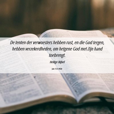 Picture 06 - Job 12:6 NLD - De tenten der verwoesters hebben rust, en die God - Bible Verse Picture