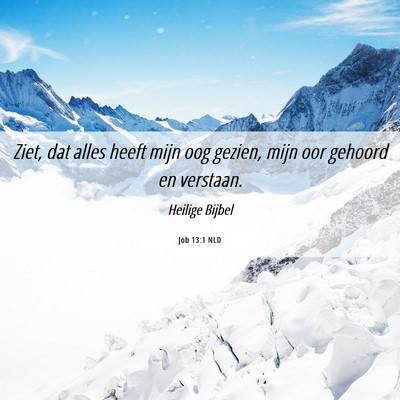 Picture 06 - Job 13:1 NLD - Ziet, dat alles heeft mijn oog gezien, mijn oor - Bible Verse Picture