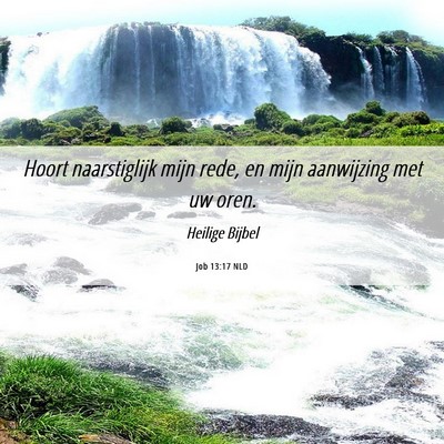 Picture 06 - Job 13:17 NLD - Hoort naarstiglijk mijn rede, en mijn aanwijzing - Bible Verse Picture