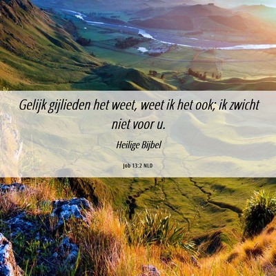Picture 06 - Job 13:2 NLD - Gelijk gijlieden het weet, weet ik het ook; ik - Bible Verse Picture