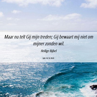 Picture 06 - Job 14:16 NLD - Maar nu telt Gij mijn treden; Gij bewaart mij - Bible Verse Picture
