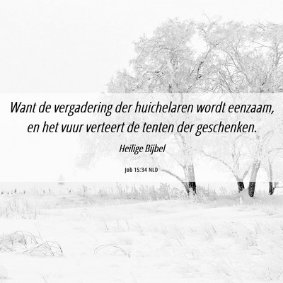 Picture 06 - Job 15:34 NLD - Want de vergadering der huichelaren wordt - Bible Verse Picture