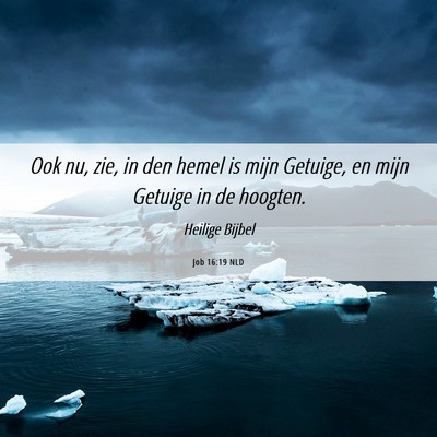 Picture 06 - Job 16:19 NLD - Ook nu, zie, in den hemel is mijn Getuige, en - Bible Verse Picture