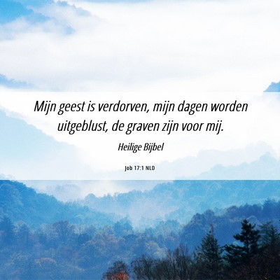 Picture 06 - Job 17:1 NLD - Mijn geest is verdorven, mijn dagen worden - Bible Verse Picture