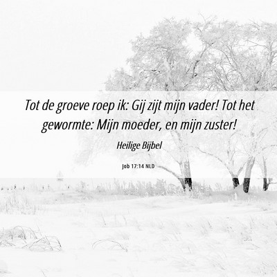 Picture 06 - Job 17:14 NLD - Tot de groeve roep ik: Gij zijt mijn vader! Tot - Bible Verse Picture