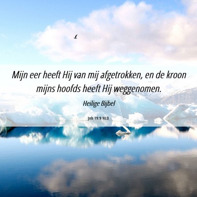 Picture 06 - Job 19:9 NLD - Mijn eer heeft Hij van mij afgetrokken, en de - Bible Verse Picture