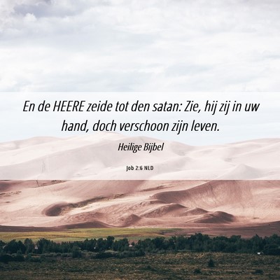Picture 06 - Job 2:6 NLD - En de HEERE zeide tot den satan: Zie, hij zij in - Bible Verse Picture