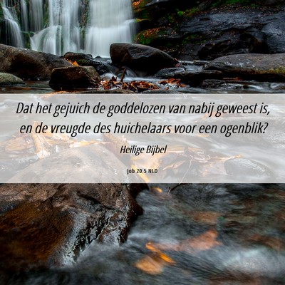Picture 06 - Job 20:5 NLD - Dat het gejuich de goddelozen van nabij geweest - Bible Verse Picture