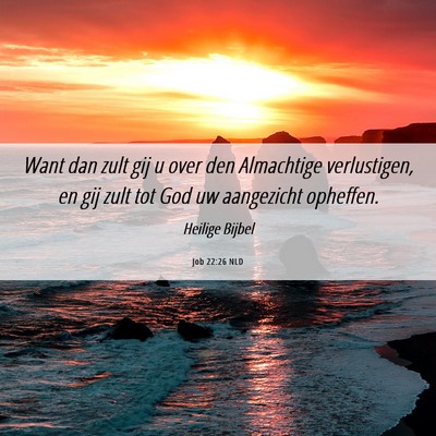 Picture 06 - Job 22:26 NLD - Want dan zult gij u over den Almachtige - Bible Verse Picture