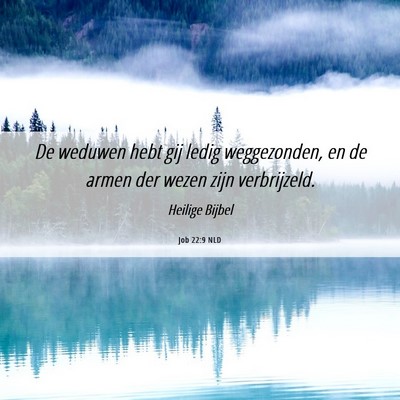 Picture 06 - Job 22:9 NLD - De weduwen hebt gij ledig weggezonden, en de - Bible Verse Picture