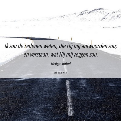 Picture 06 - Job 23:5 NLD - Ik zou de redenen weten, die Hij mij antwoorden - Bible Verse Picture