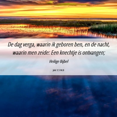 Picture 06 - Job 3:3 NLD - De dag verga, waarin ik geboren ben, en de nacht, - Bible Verse Picture