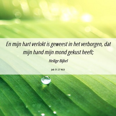 Picture 06 - Job 31:27 NLD - En mijn hart verlokt is geweest in het verborgen, - Bible Verse Picture