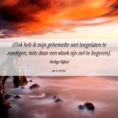 Picture 06 - Job 31:30 NLD - (Ook heb ik mijn gehemelte niet toegelaten te - Bible Verse Picture