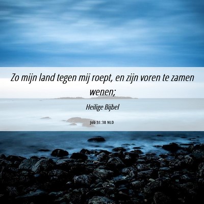 Picture 06 - Job 31:38 NLD - Zo mijn land tegen mij roept, en zijn voren te - Bible Verse Picture