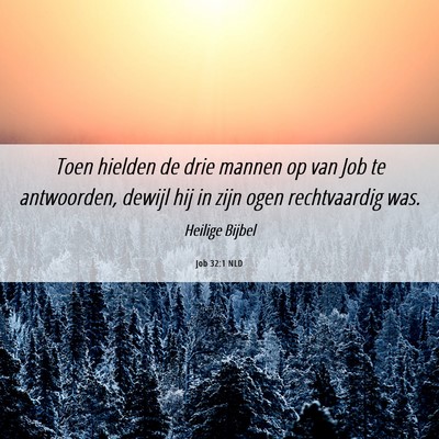 Picture 06 - Job 32:1 NLD - Toen hielden de drie mannen op van Job te - Bible Verse Picture