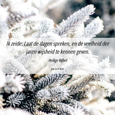Picture 06 - Job 32:7 NLD - Ik zeide: Laat de dagen spreken, en de veelheid - Bible Verse Picture